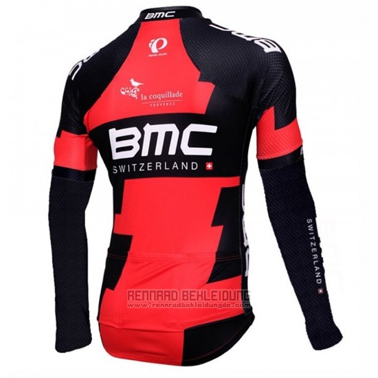 2016 Fahrradbekleidung BMC Shwarz und Rot Trikot Langarm und Tragerhose